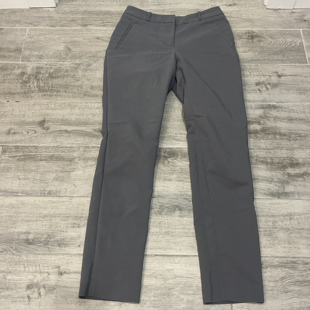 H & M Womens Slim Straight Leg Dress Pants Mid Rise Regular Fit Gray Size 2